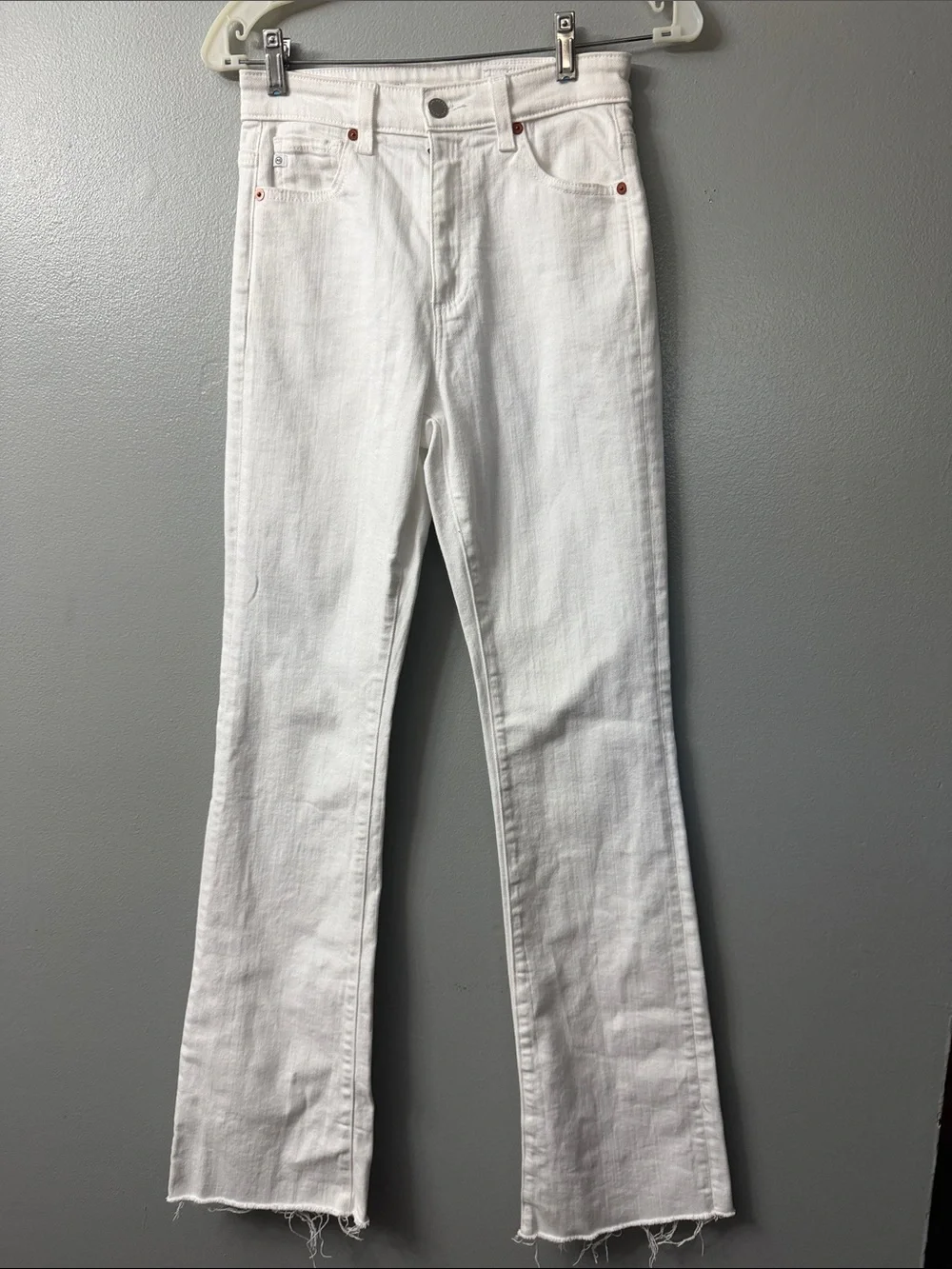 ag Alexxis white bootcut high rise vintage fit jeans 25